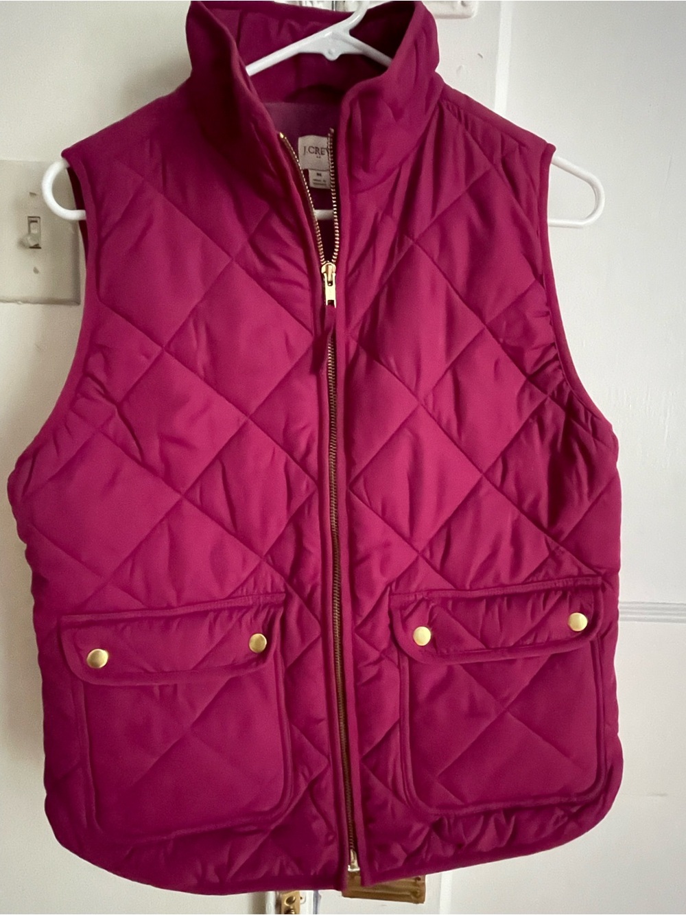 J Crew Raspberry pink puffer vest size Medium
